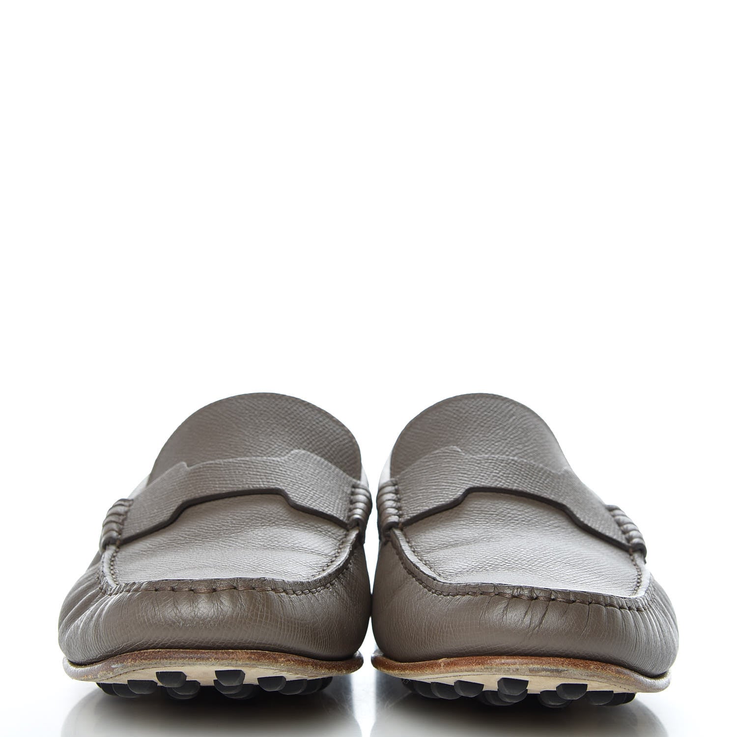 Hermes Epsom Mens Oscar Loafers 42 Etoupe 2 of 10