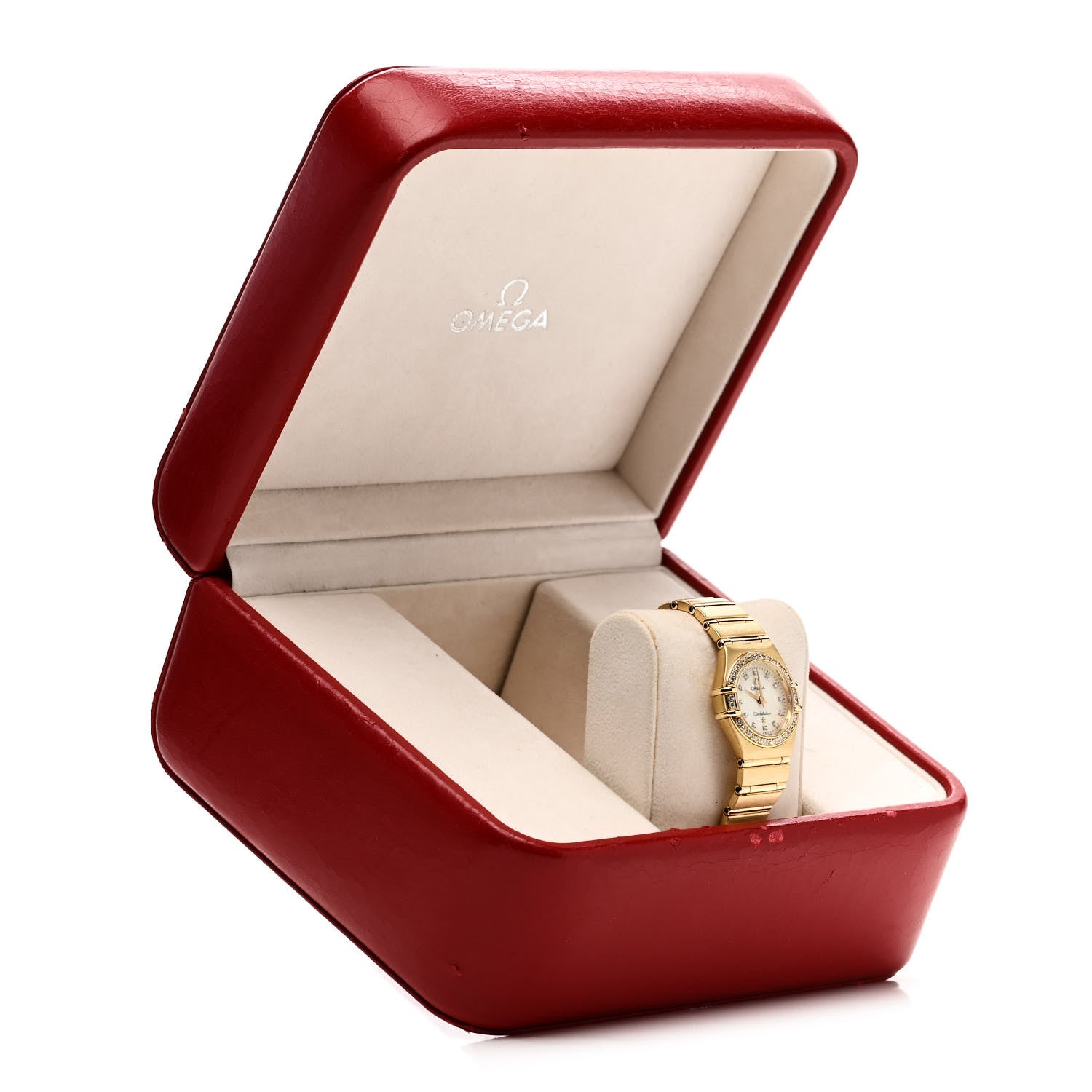 Omega 18K Yellow Gold Diamond Bezel Mother of Pearl 22mm Constellation Quartz Watch 1167.75.00 5 of 5