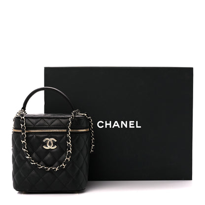 Chanel Caviar Quilted Small Top Handle Vanity Case With Chain Black 12 of 12