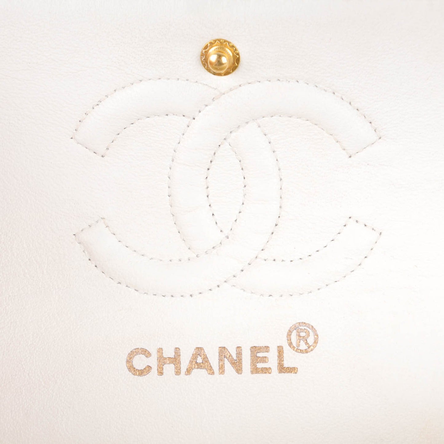 Lambskin Quilted Small Double Flap White