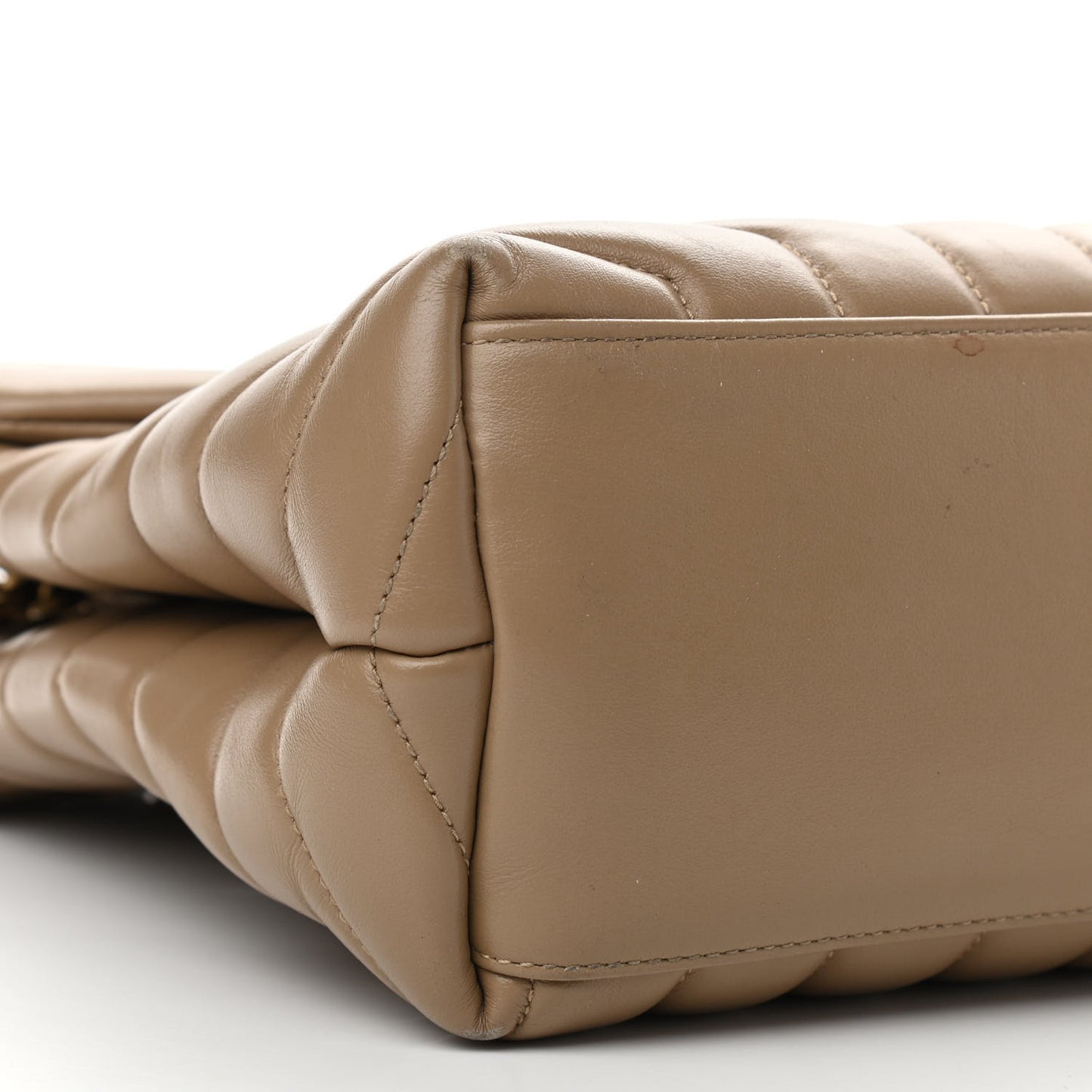 Calfskin Y Quilted Monogram Medium Loulou Chain Satchel Dark Latte