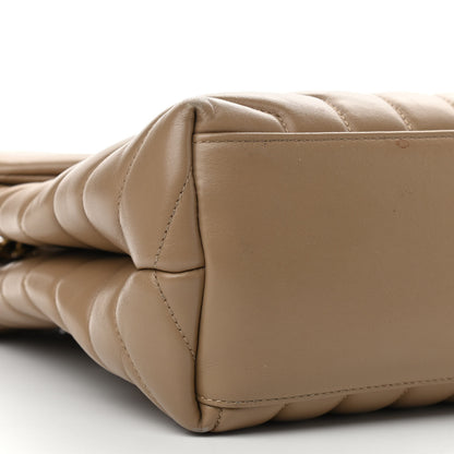 Saint Laurent Calfskin Y Quilted Monogram Medium Loulou Chain Satchel Dark Latte 8 of 12