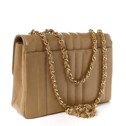 Chanel Lambskin Vertical Quilt Small Single Flap Beige 4 of 11