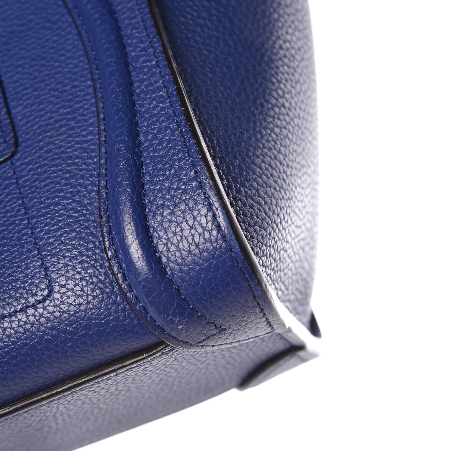 Celine Drummed Calfskin Nano Luggage Indigo 19 of 19