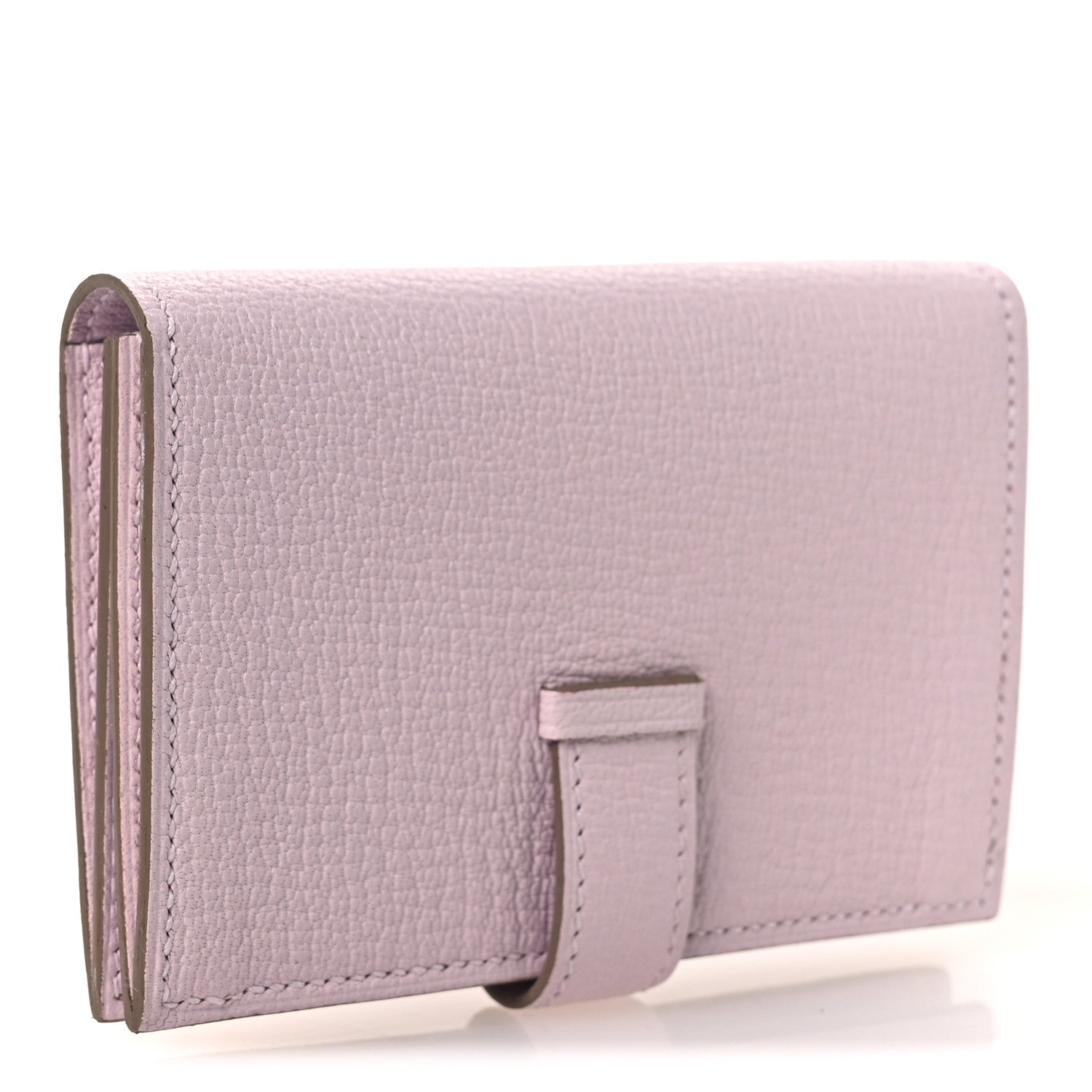 Hermes Chevre Mysore Bearn Card Holder Wallet Mauve Pale 3 of 9