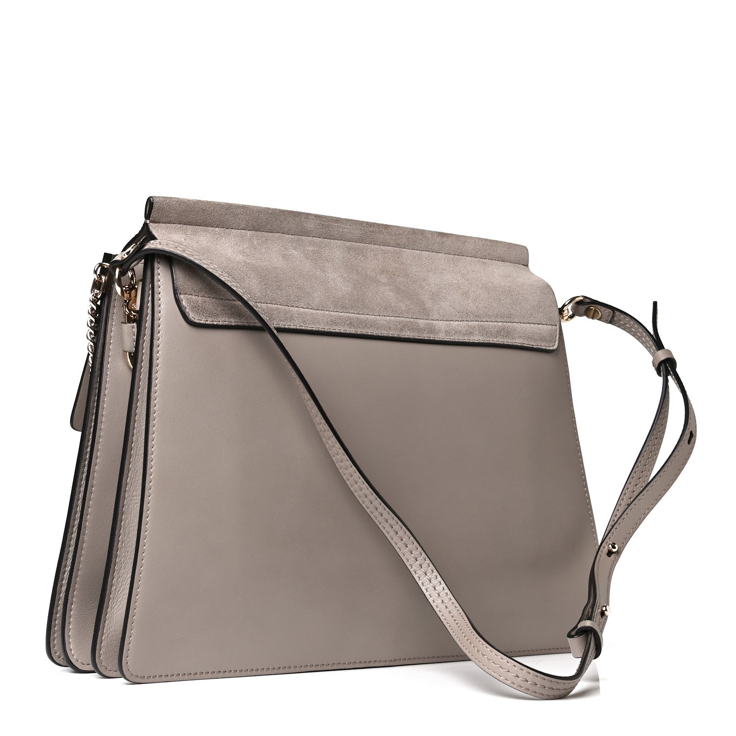Chloe Calfskin Suede Medium Faye Shoulder Bag Motty Grey 3 of 9