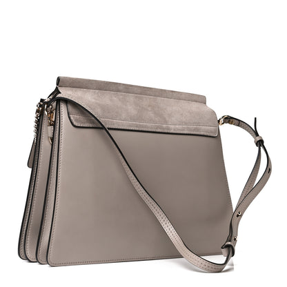 Chloe Calfskin Suede Medium Faye Shoulder Bag Motty Grey 3 of 9