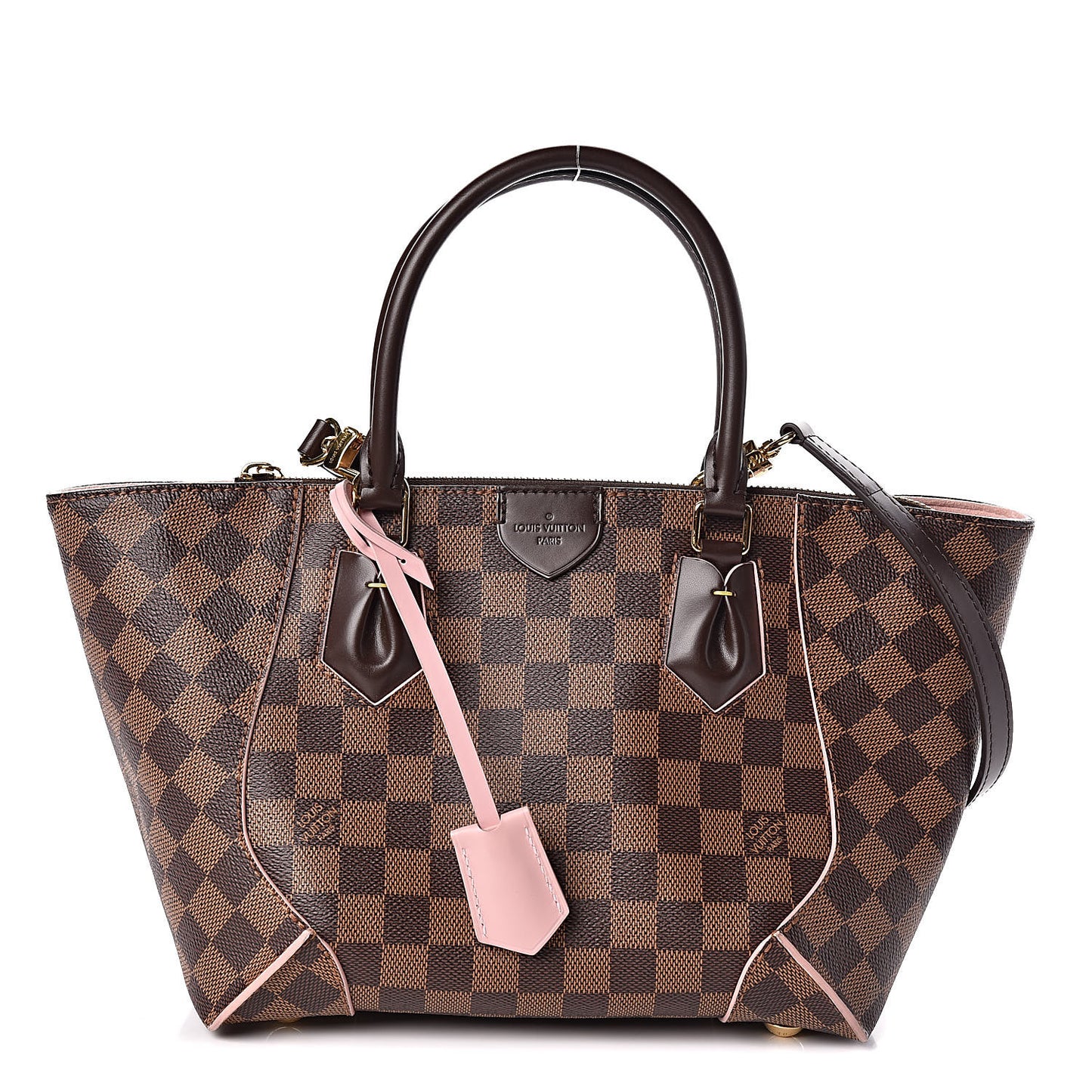 Damier Ebene Caissa Tote PM Rose Ballerine