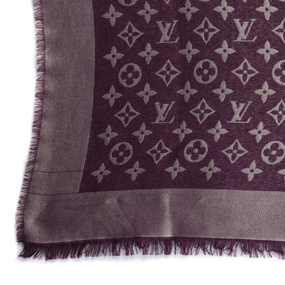 Louis Vuitton Silk Lurex Wool Monogram Shine Shawl Amarante 5 of 6