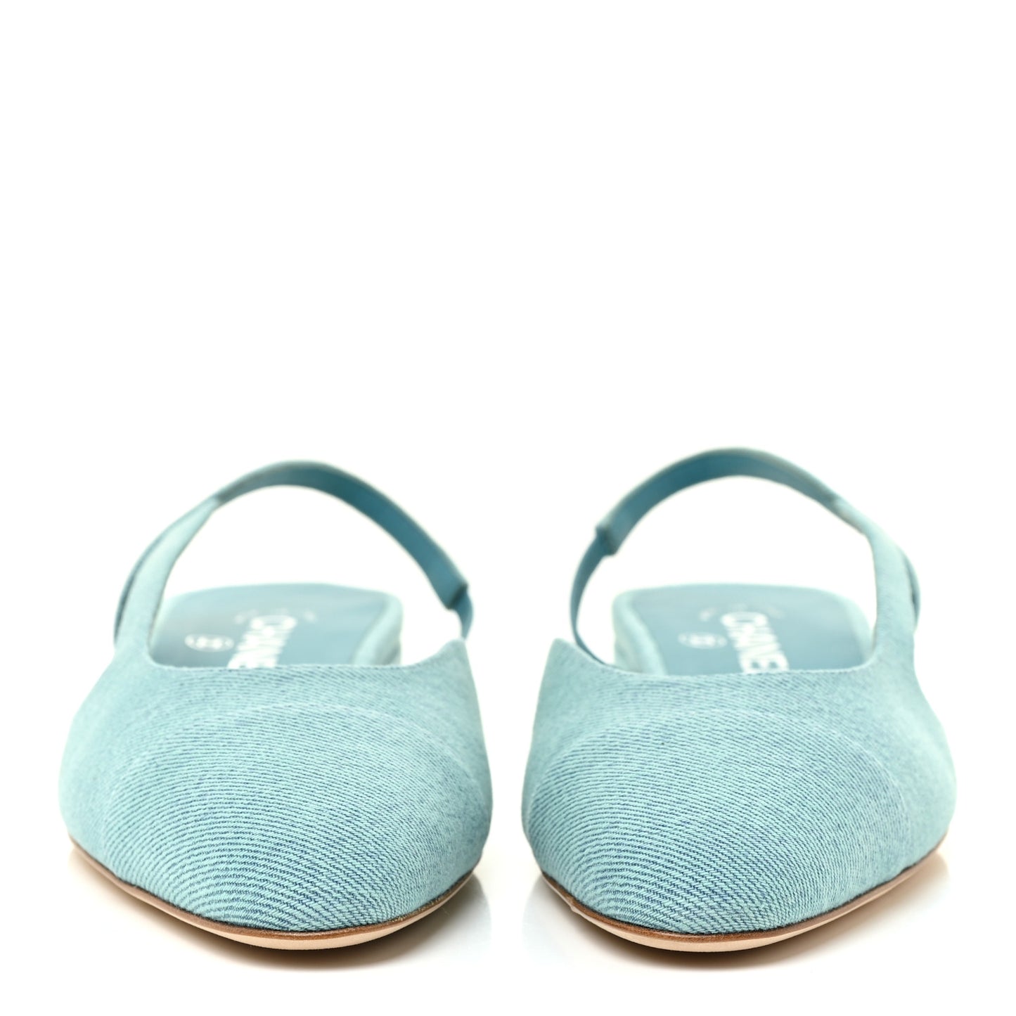 Denim Cap Toe CC Slingback Flats 39 Blue