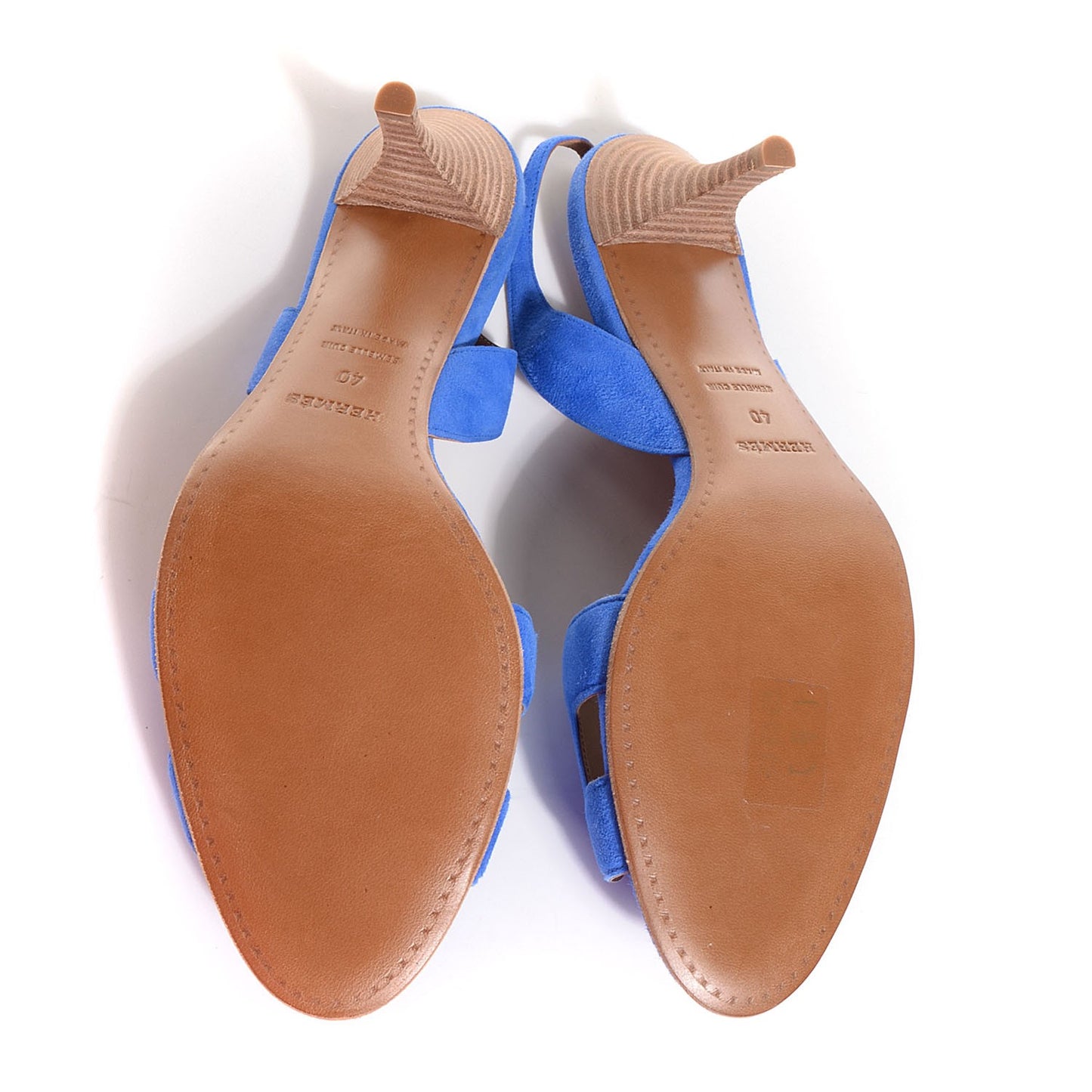 Suede Goatskin Night 70 Slingback Sandals 40 Bleu Electrique