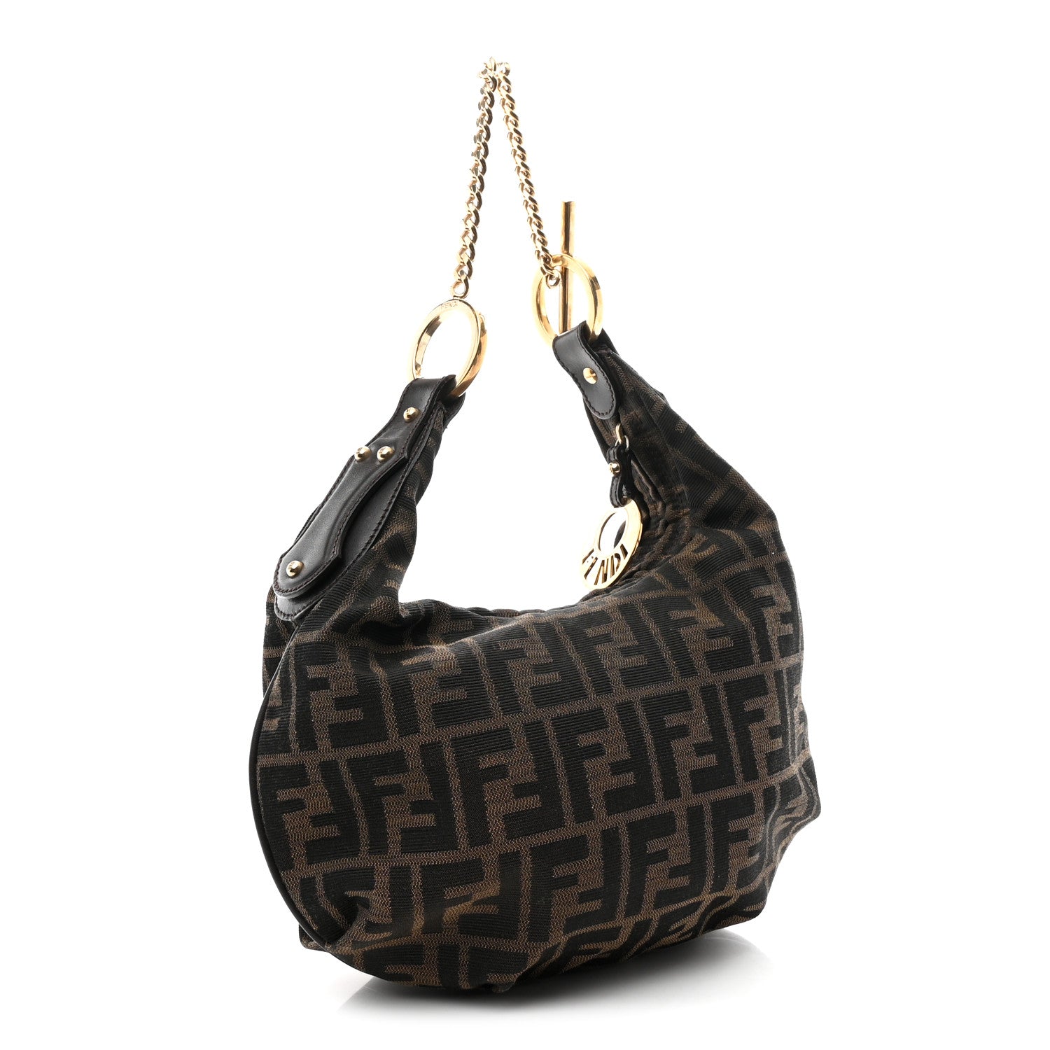 Fendi Zucca Small Chef Chain Hobo Tobacco 3 of 10