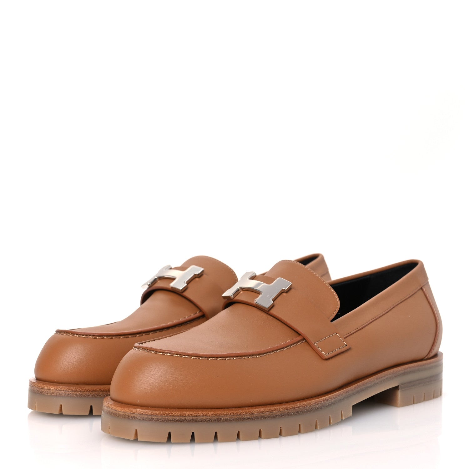 Hermes Calfskin Womens Faubourg Loafers 37 Naturel 4 of 11