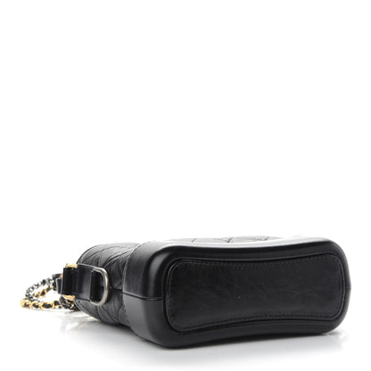 Chanel Aged Calfskin Quilted Small Gabrielle Logo Hobo Black 4 of 9