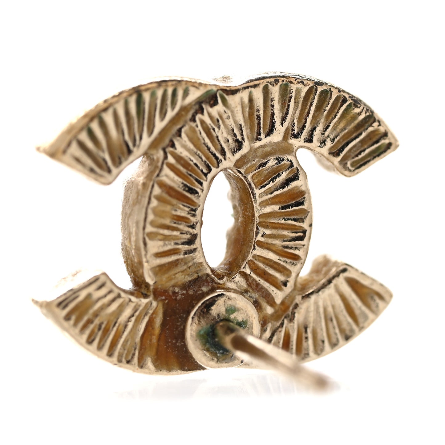 Crystal Mini CC Earrings Light Gold