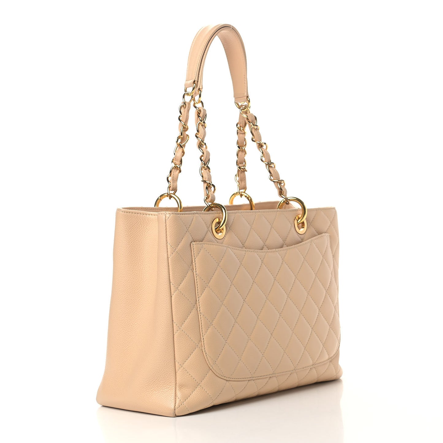 Caviar Quilted Grand Shopping Tote GST Beige