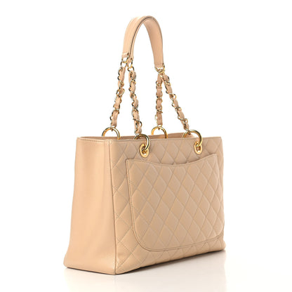 Chanel Caviar Quilted Grand Shopping Tote GST Beige 2 of 14