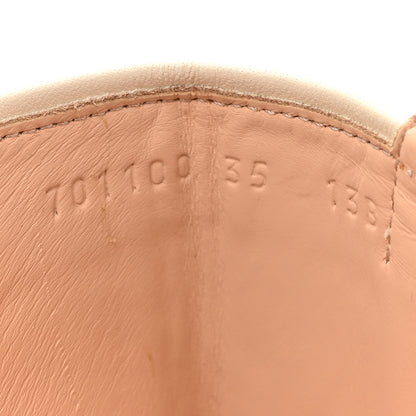 Gucci Kensington Calfskin Nappa GG Supreme Monogram Womens Double Buckle Ankle Boots 35 Mystic White Beige 8 of 10