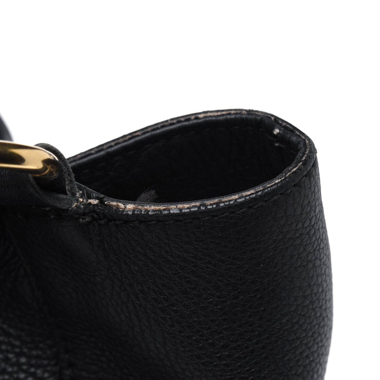 Pebbled Calfskin Medium Twill Tote Black