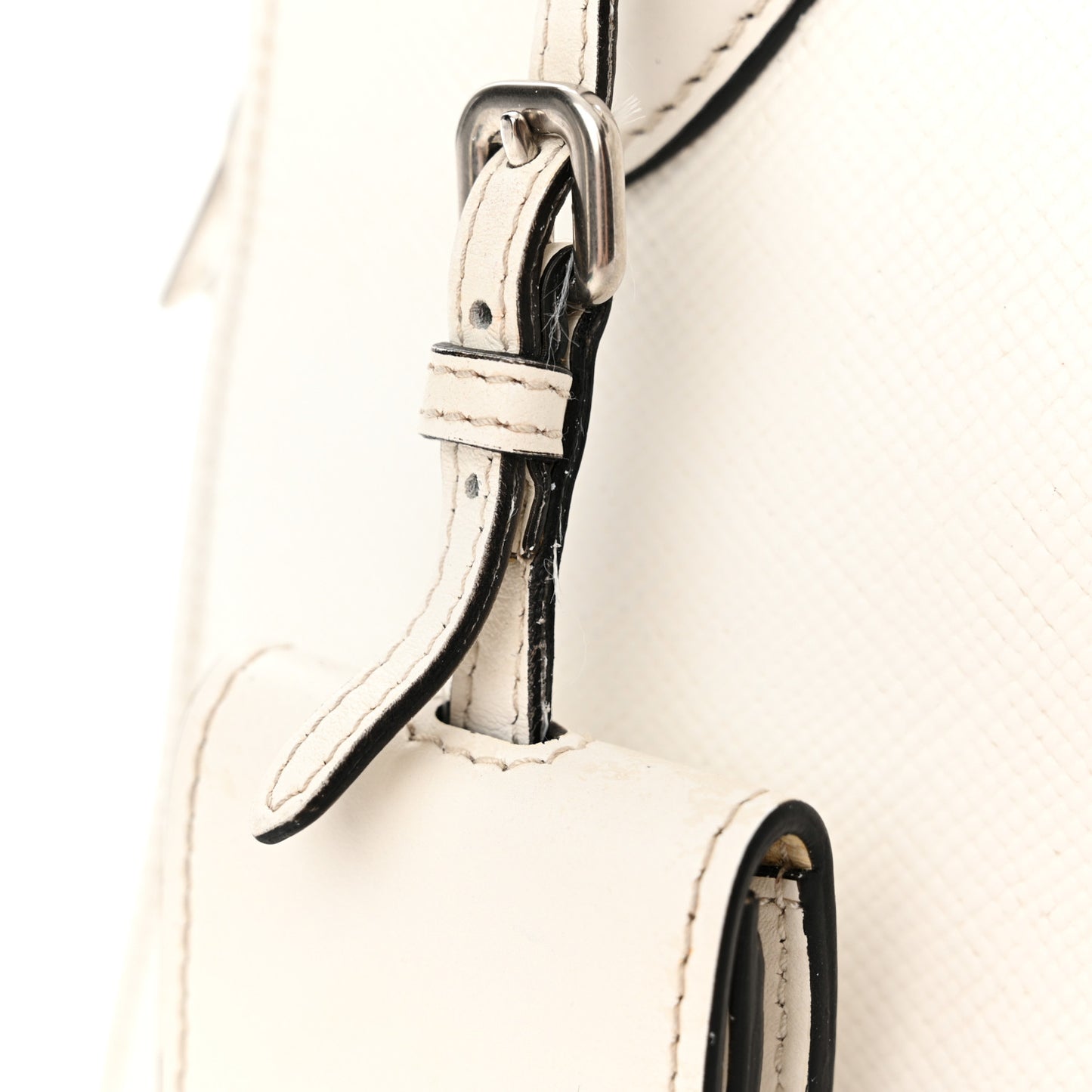 Saffiano Cuir Calfskin Mini Monochrome Top Handle Tote White