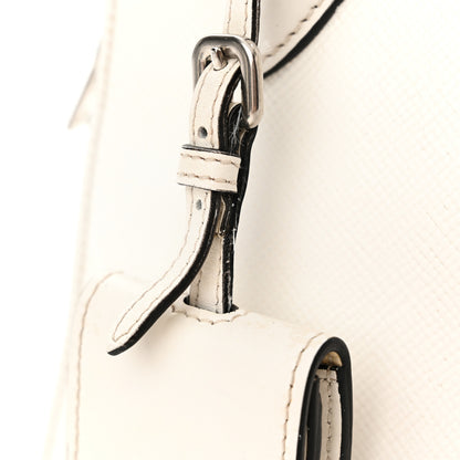 Prada Saffiano Cuir Calfskin Mini Monochrome Top Handle Tote White 15 of 20