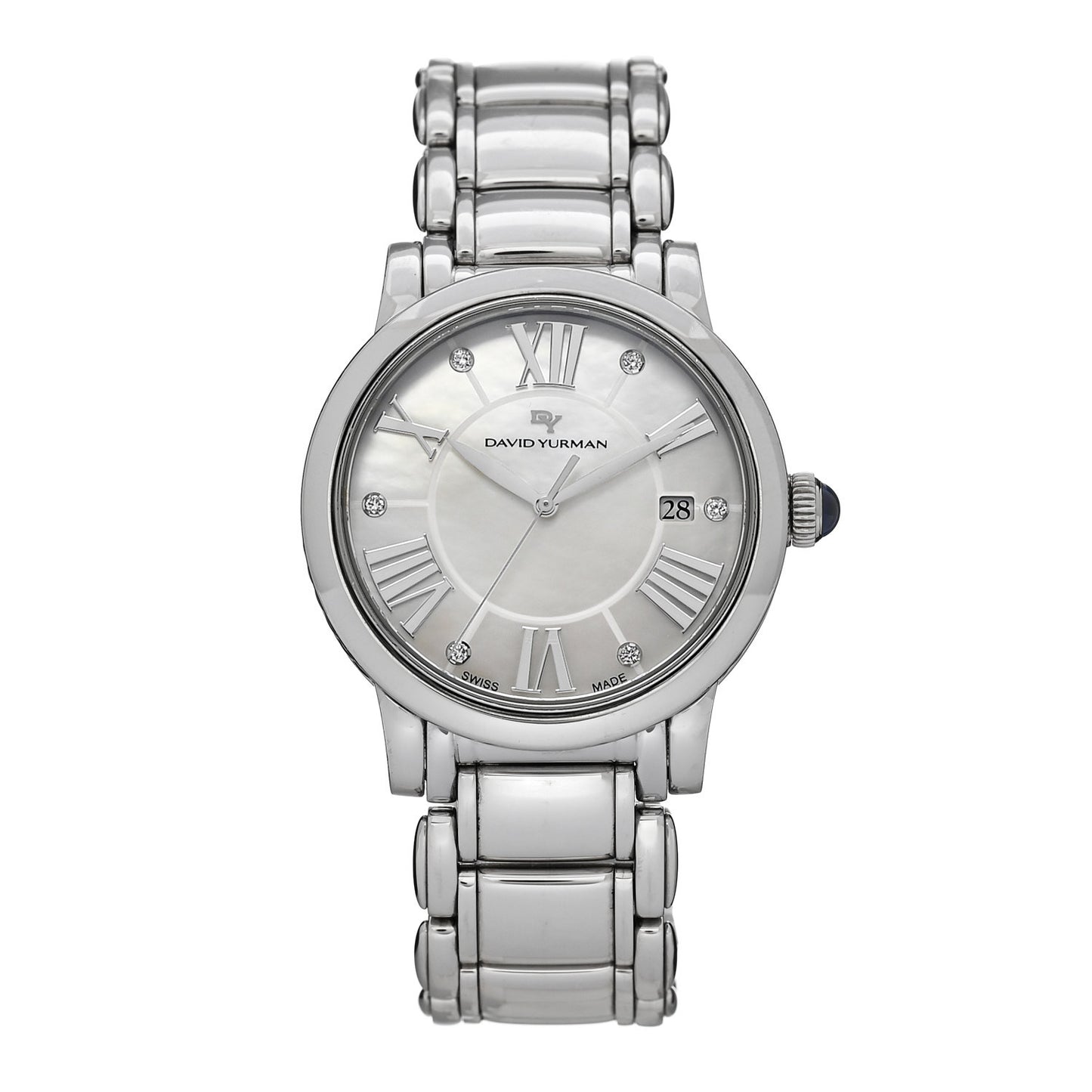 Stainless Steel Diamond Mother of Pearl 38mm Classic Quartz Watch