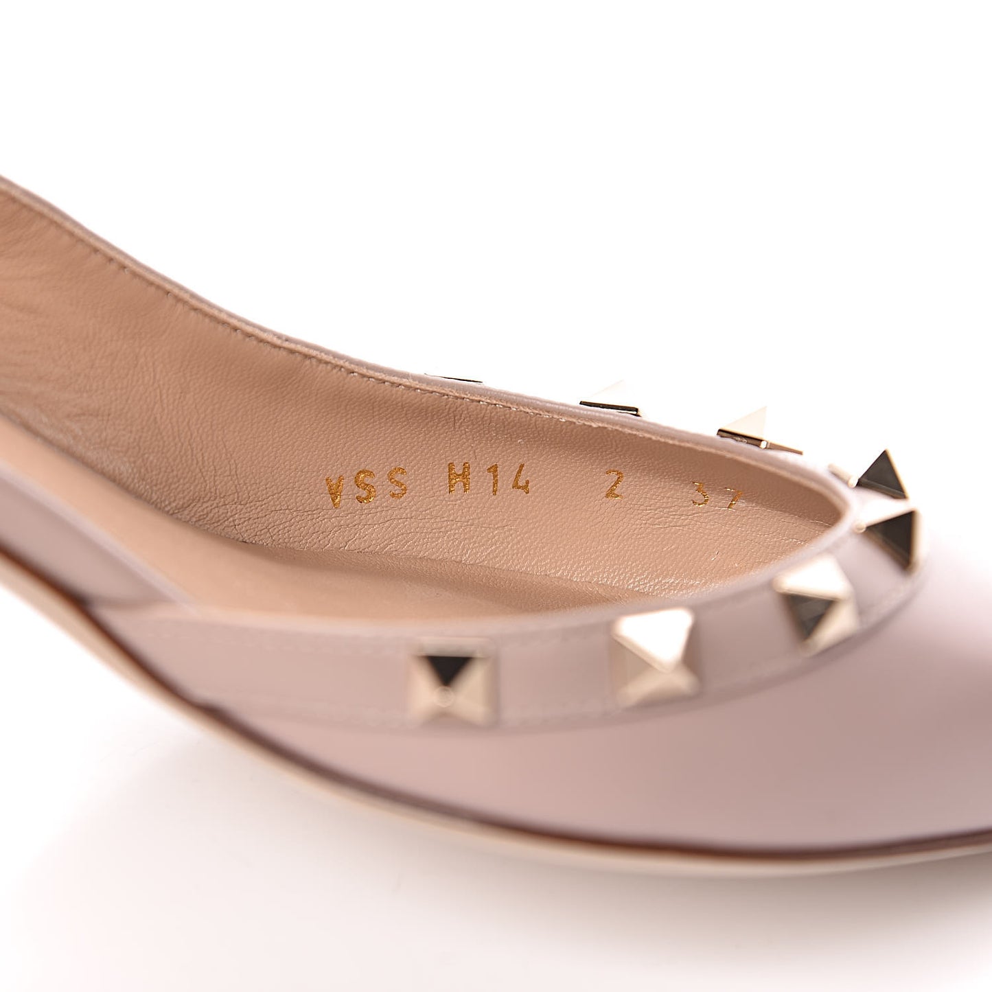 Nappa Rockstud Half D'Orsay Slingback 50mm Pumps 37 Poudre