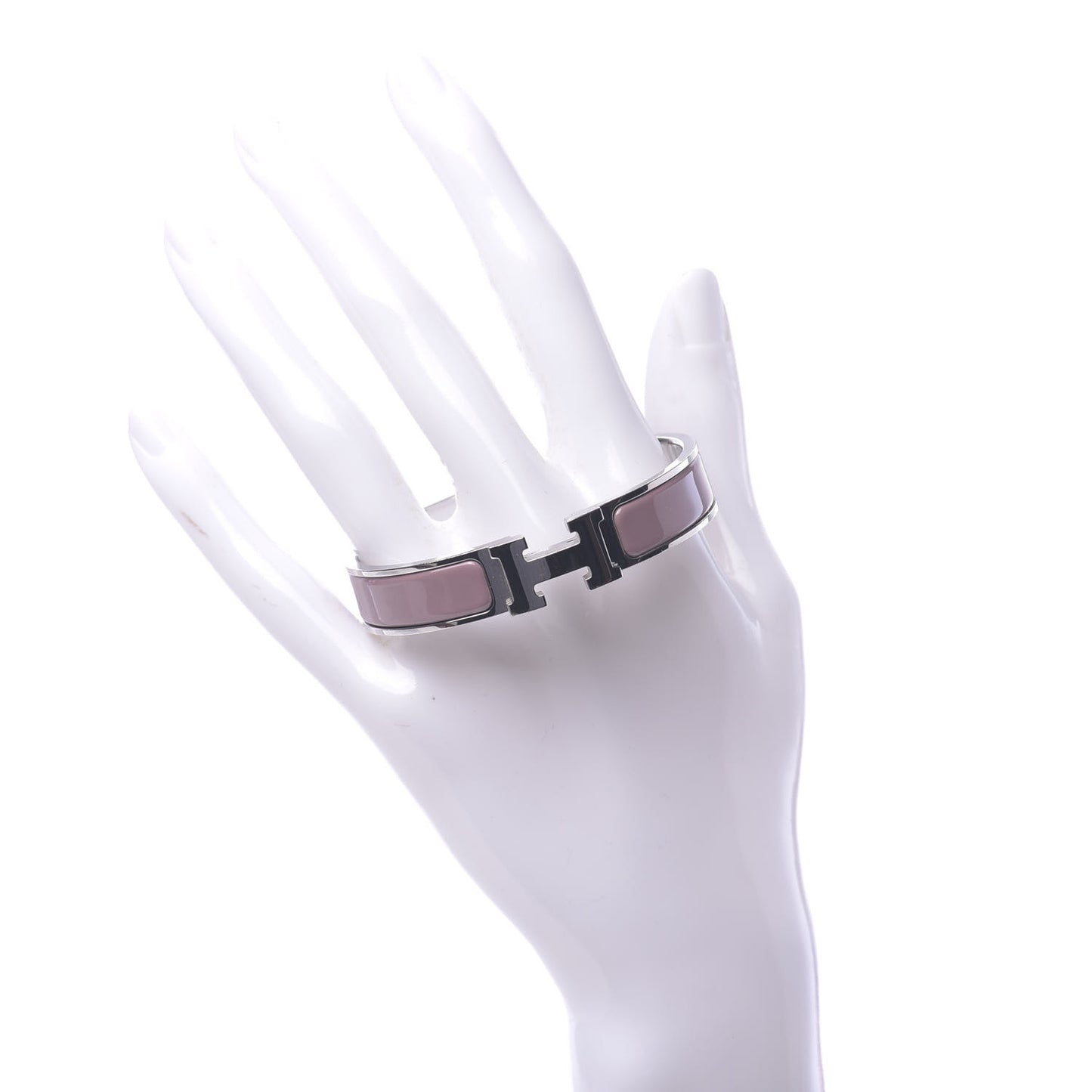 Enamel Narrow Clic Clac H Bracelet PM Rose Poudre