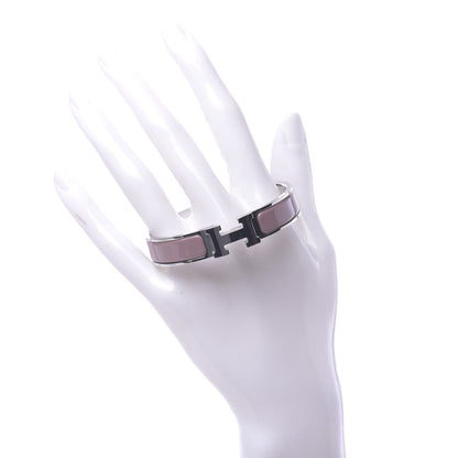 Hermes Enamel Narrow Clic Clac H Bracelet PM Rose Poudre 2 of 4