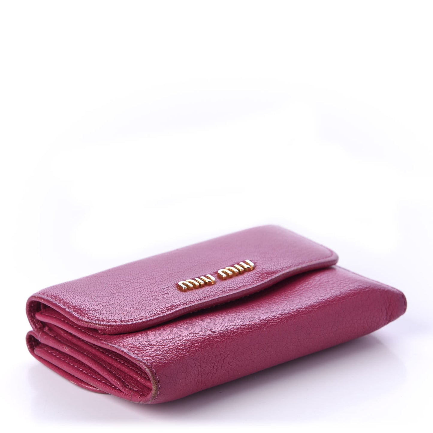 Goatskin Madras Flap Wallet Peonia