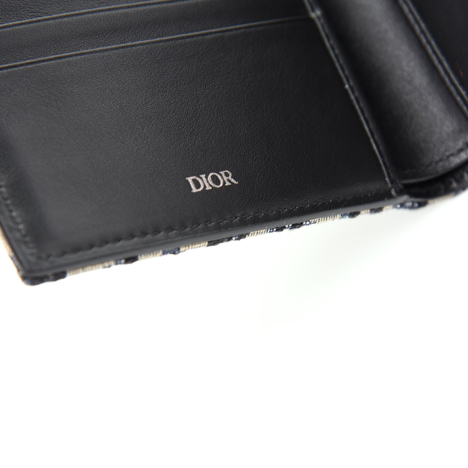 Christian Dior Oblique Compact Wallet Black 6 of 7