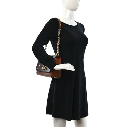 Louis Vuitton Calfskin Catogram Twist Shoulder Bag MM Marron 2 of 9