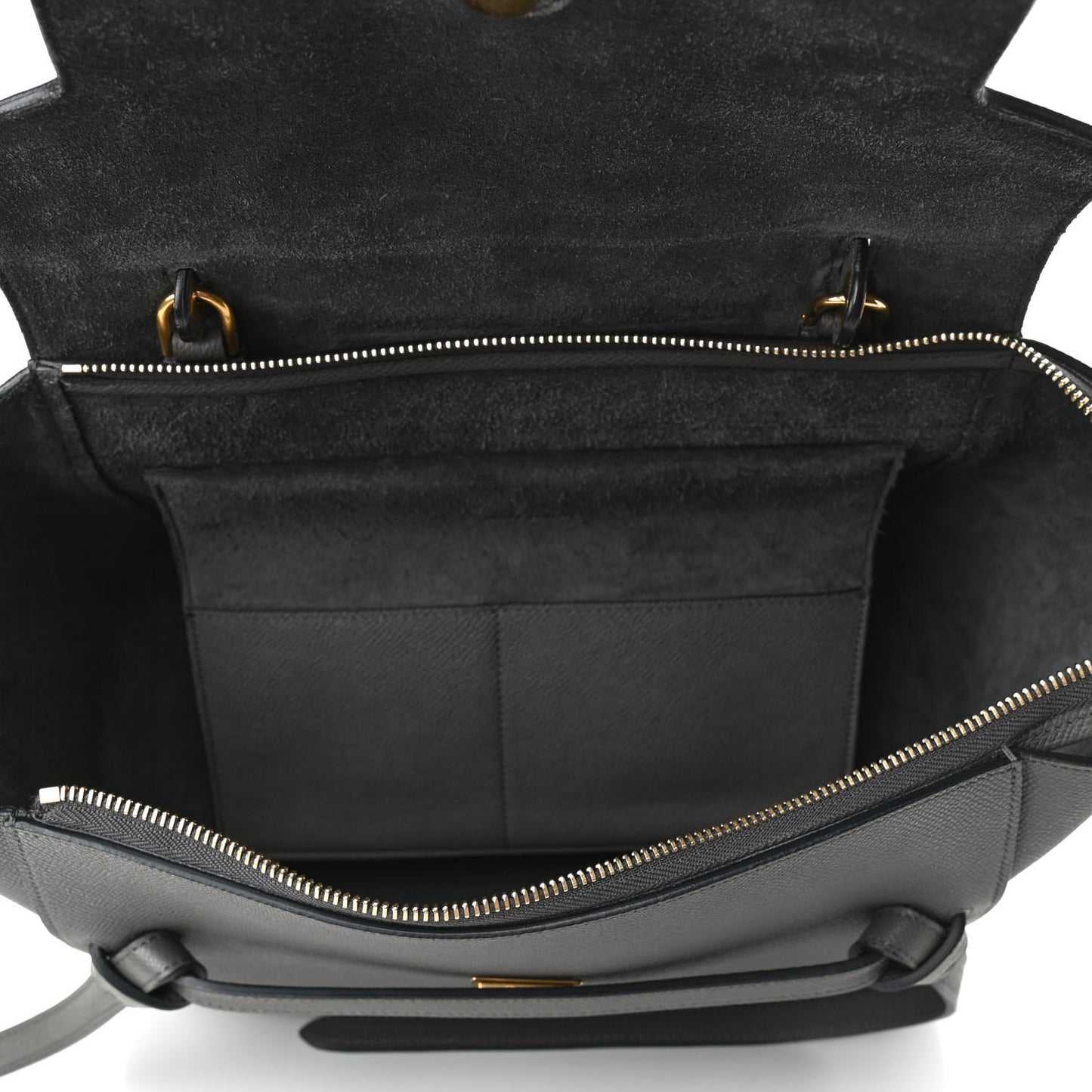 Grained Calfskin Mini Belt Bag Grey