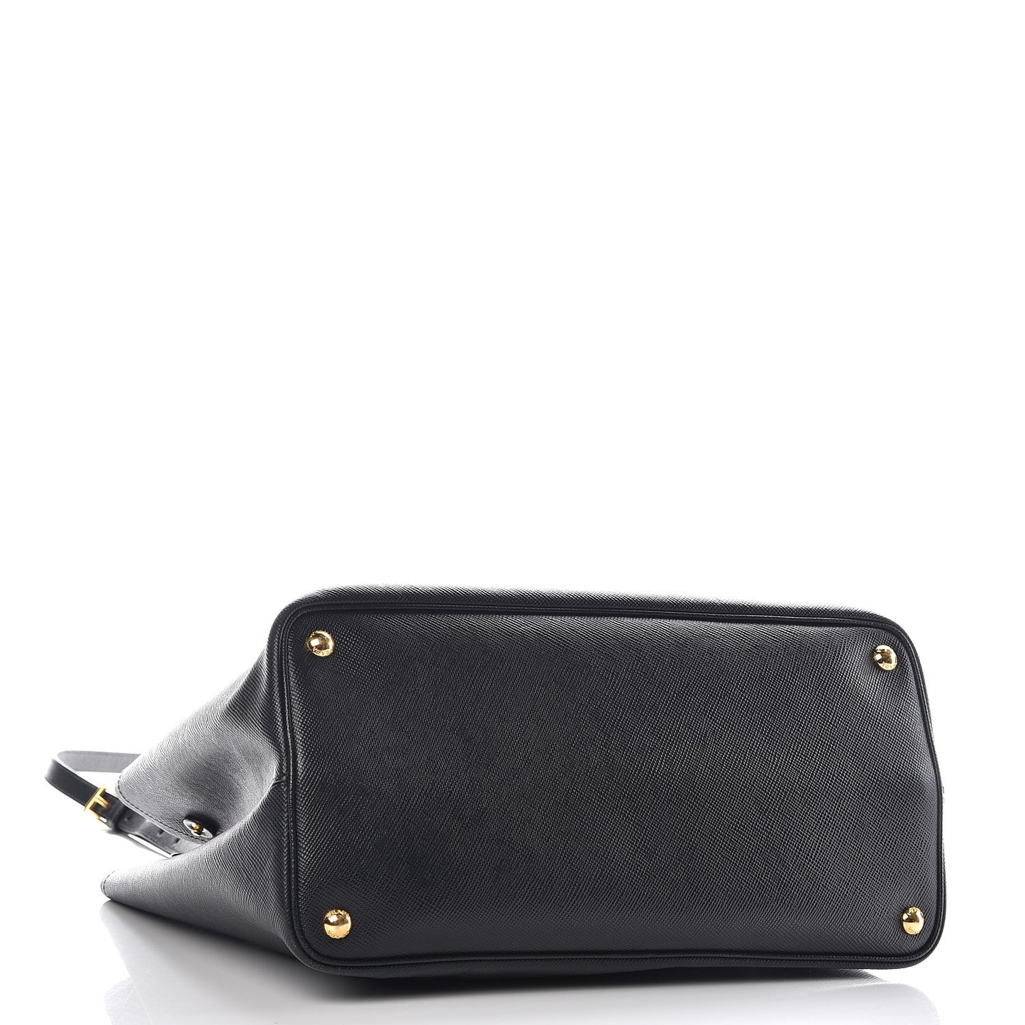 Saffiano Cuir Large Double Bag Black Fuoco