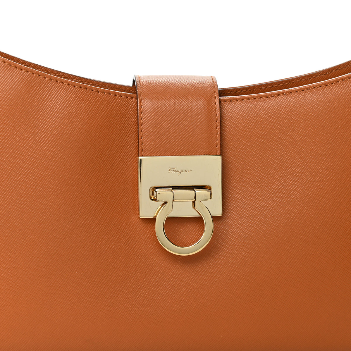 Hammered Calfskin Trifolio Shoulder Bag Brown
