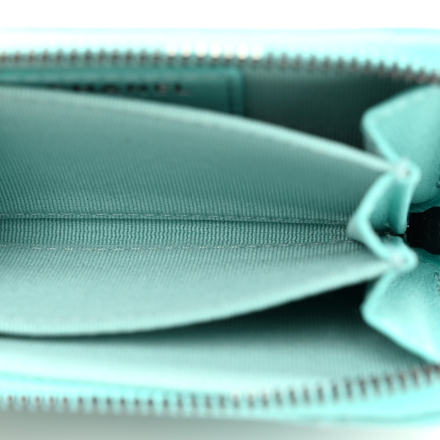 Lambskin Quilted Zip Around Coin Purse Wallet Light Green