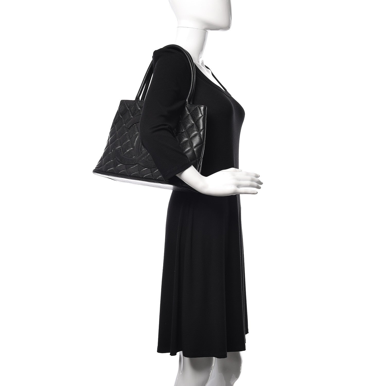 Chanel Caviar Quilted Medallion Tote Black 2 of 13