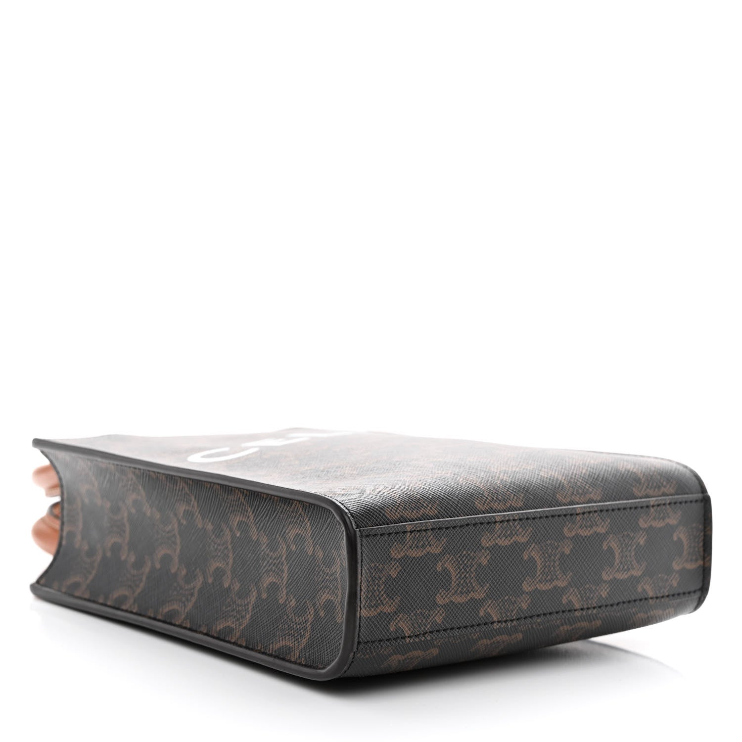 Celine Triomphe Canvas Calfskin Mini Vertical Cabas Tan 4 of 11