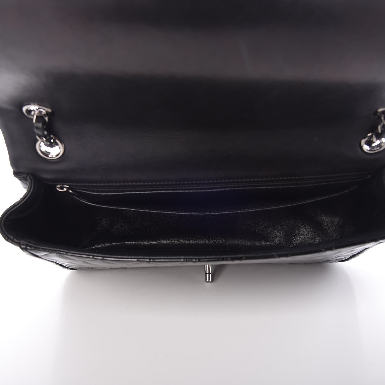 Chanel Patent Quilted Jumbo Classic Twist Flap Bag Black 5 of 9