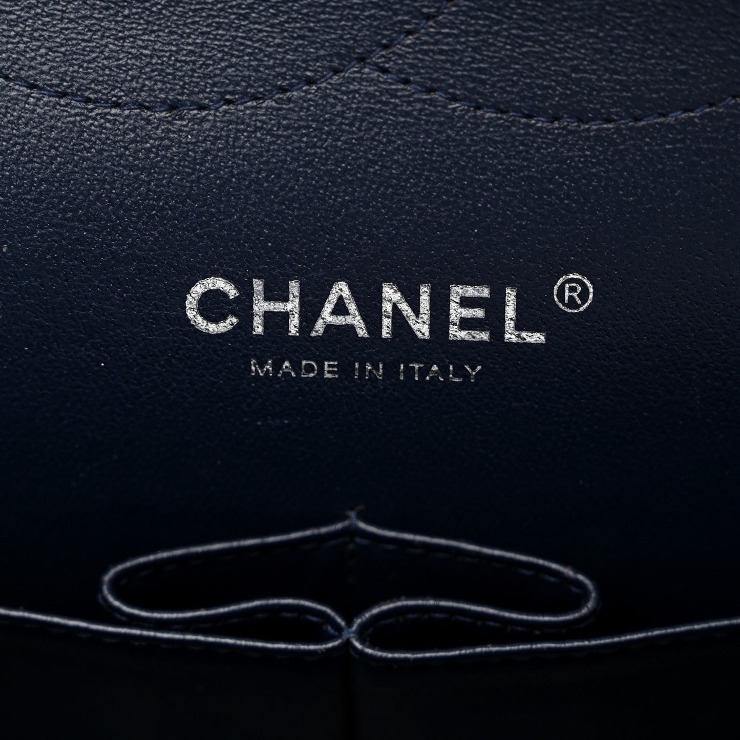 Lambskin Quilted Jumbo Double Flap Navy Blue
