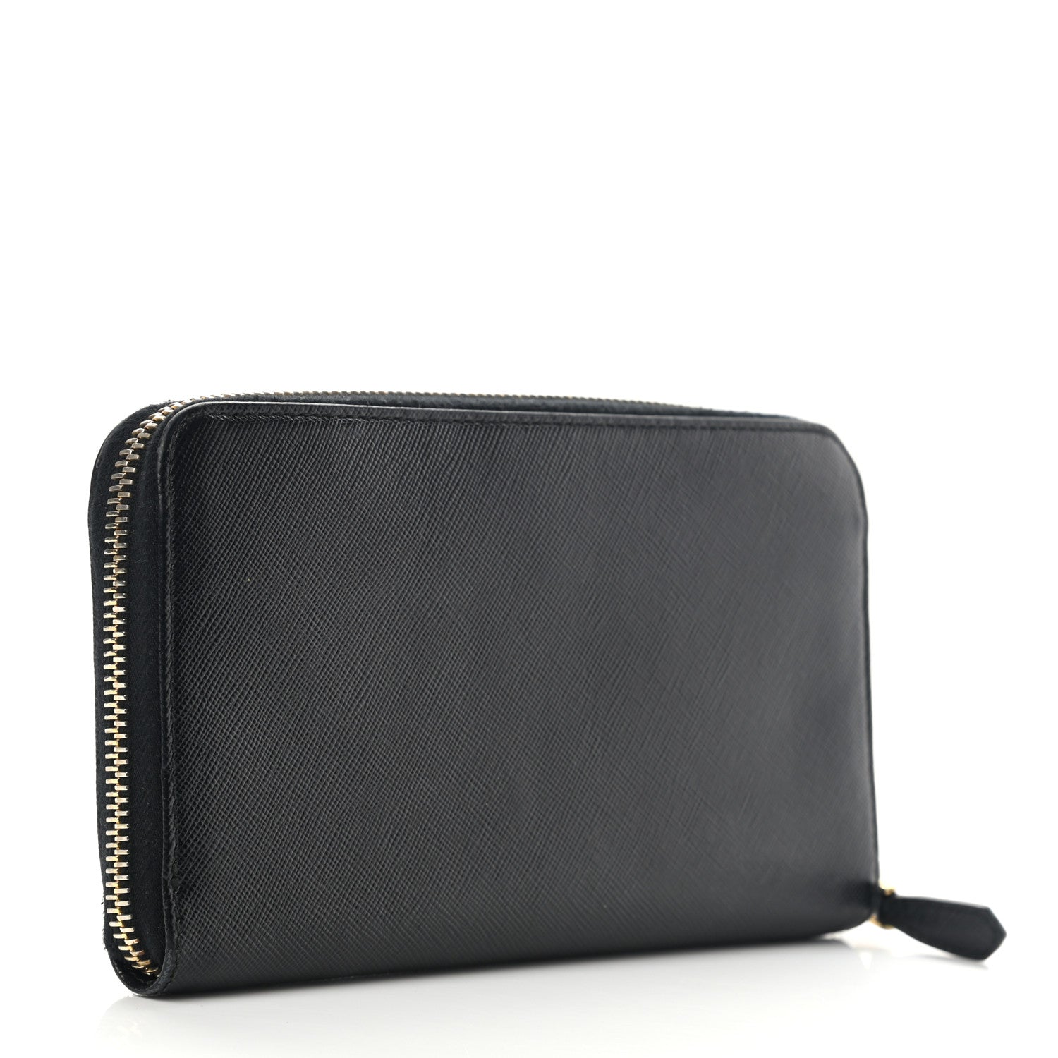 Prada Saffiano Fiocco Bow Zip Around Wallet Black 3 of 17