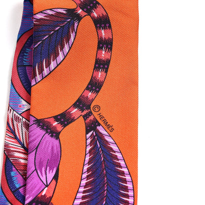 Hermes Silk The Savana Dance Twilly Capucine Violet Bleu 4 of 5