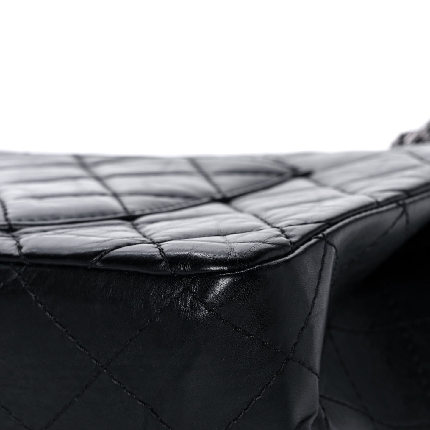 Aged Calfskin Quilted 2.55 Reissue 227 Flap Black