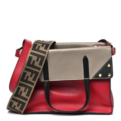 Fendi Vitello Grace FF 1974 Small Flip Tote Fragola Sepia 1 of 10