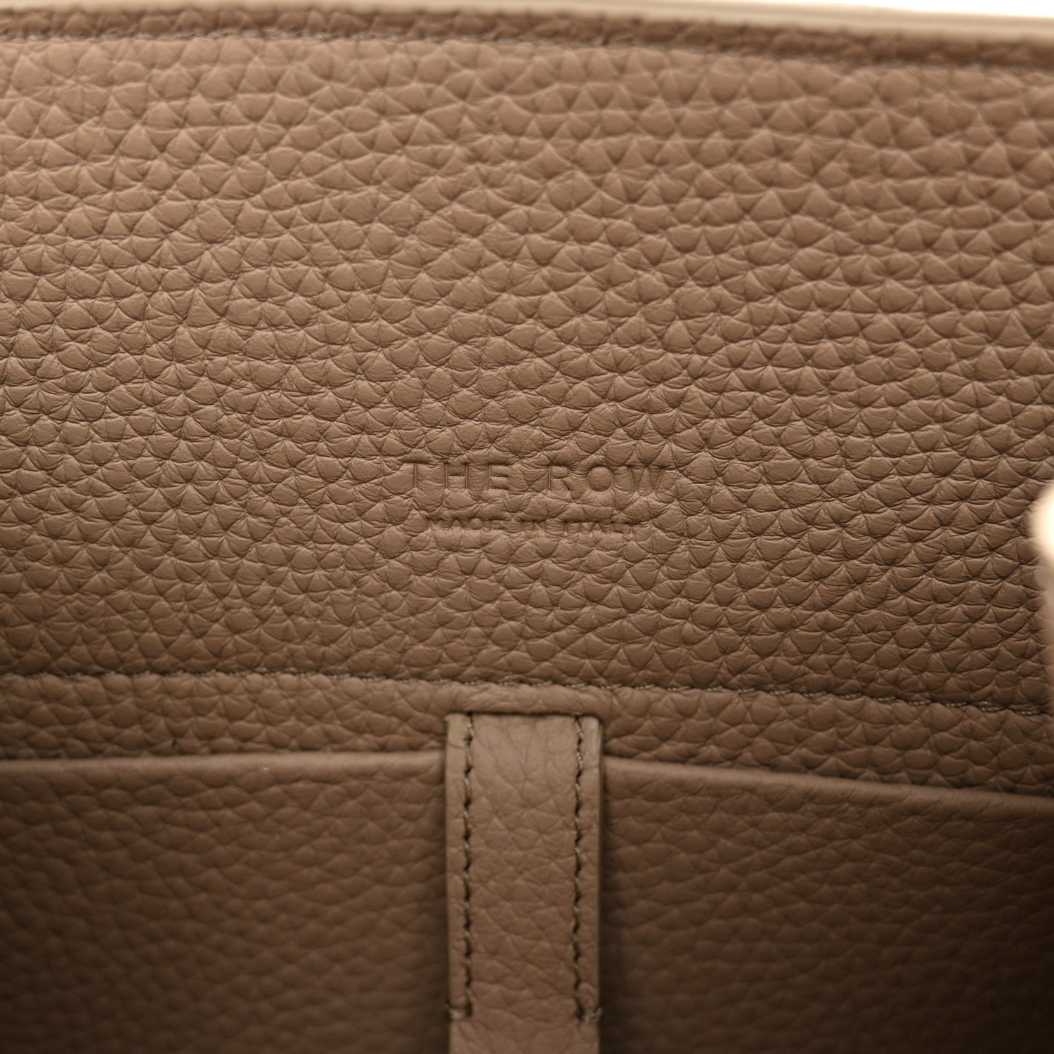 The Row Grained Calfskin Soft Margaux 10 Bag Dark Taupe 6 of 9