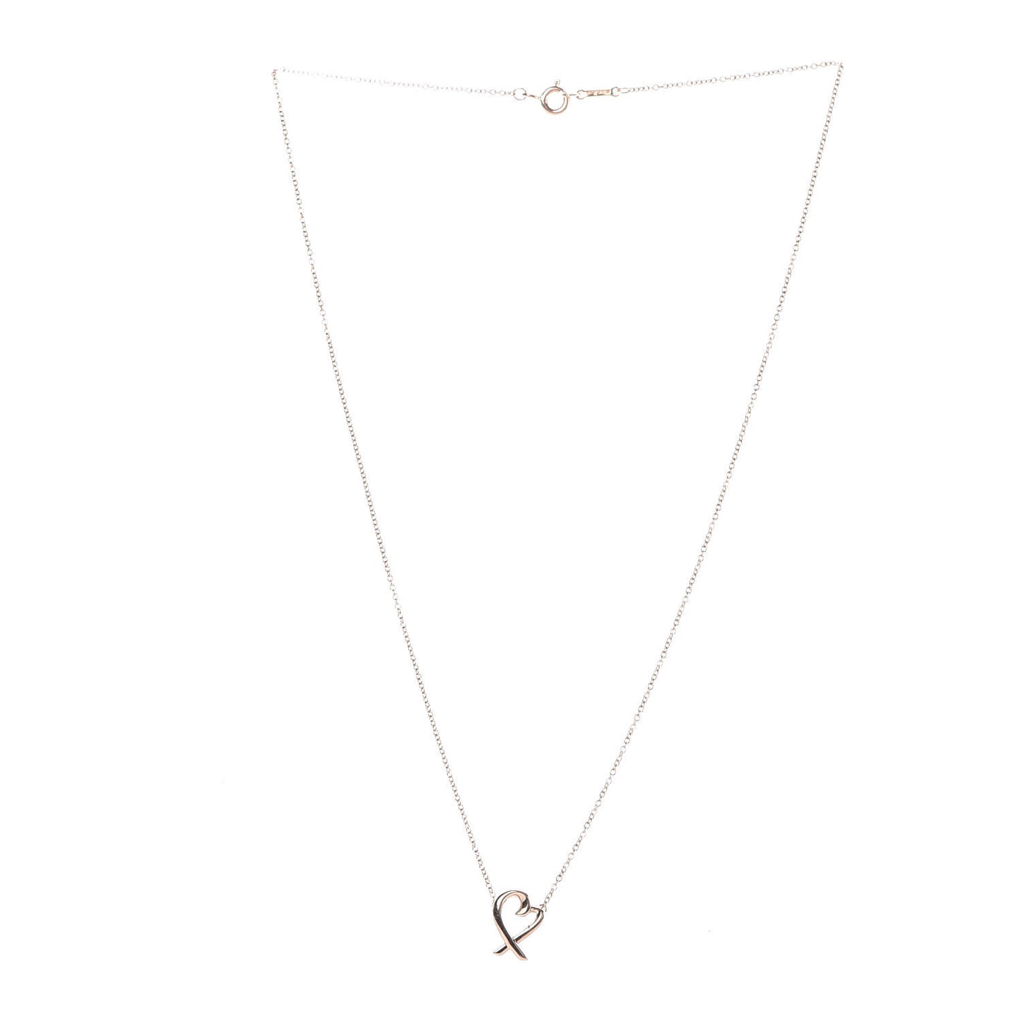 18K Rose Gold Mini Paloma Picasso Loving Heart Pendant Necklace
