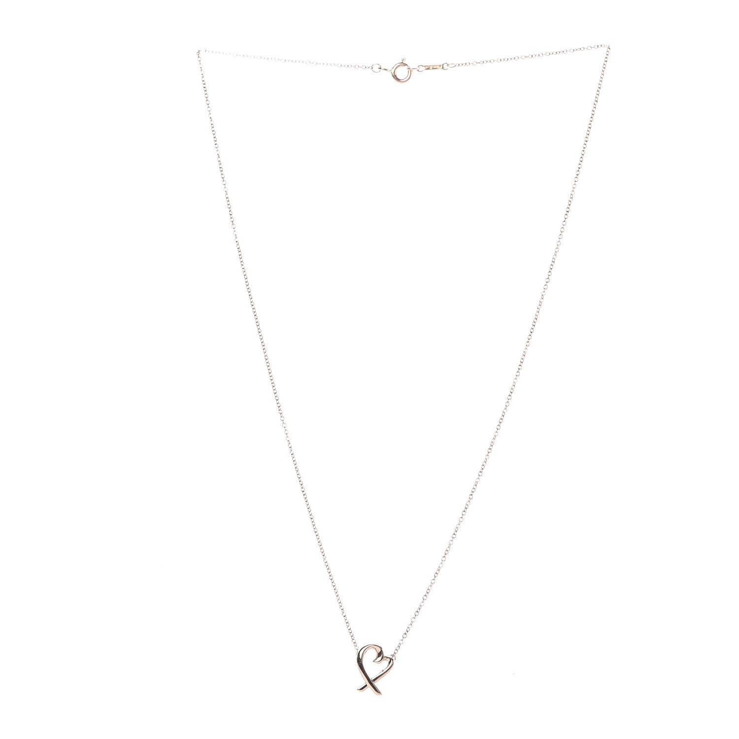 Tiffany 18K Rose Gold Mini Paloma Picasso Loving Heart Pendant Necklace 3 of 6