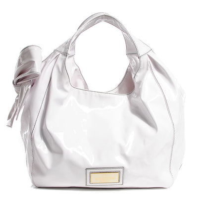 Valentino Garavani Patent Lacca Medium Nuage Bow Hobo White 1 of 7