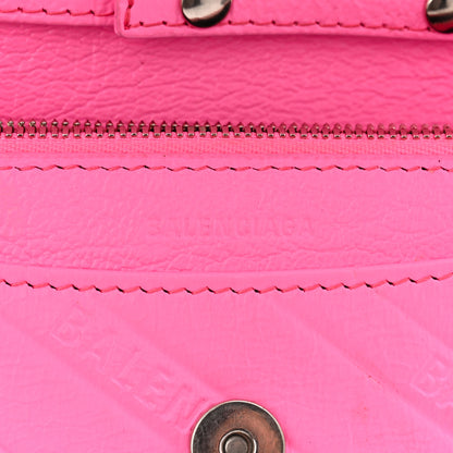 Balenciaga Shiny Goatskin Logo Embossed BB Wallet On Chain Acid Pink 6 of 12