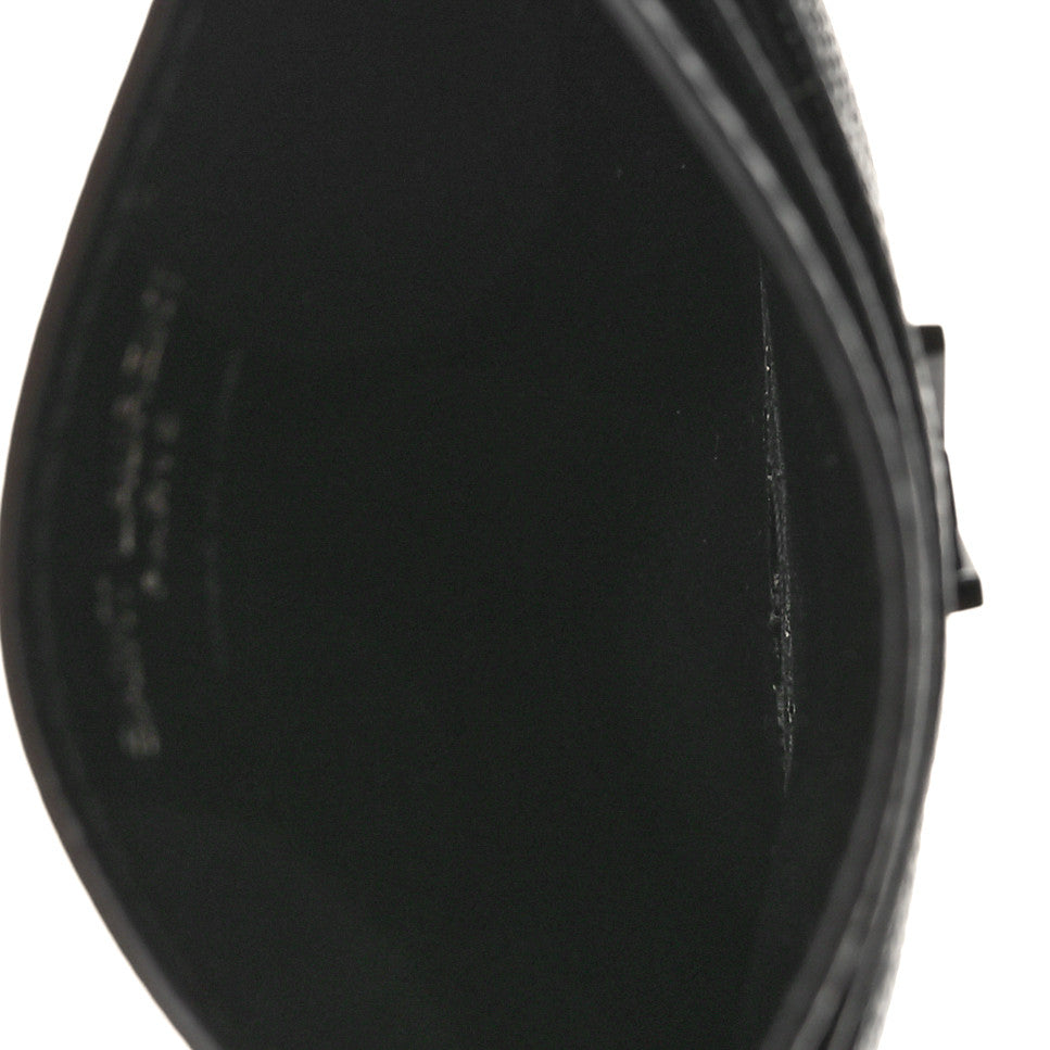Saint Laurent Grain De Poudre Matelasse Chevron Monochrome Monogram Credit Card Case Black 5 of 9